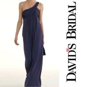 David’s bridal black size 20 one shoulder with cascade.